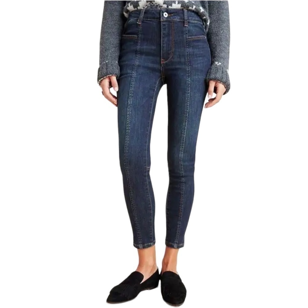 ANTHROPOLOGIE Pilcro Front Seam High-Rise Denim Leggings Size 27